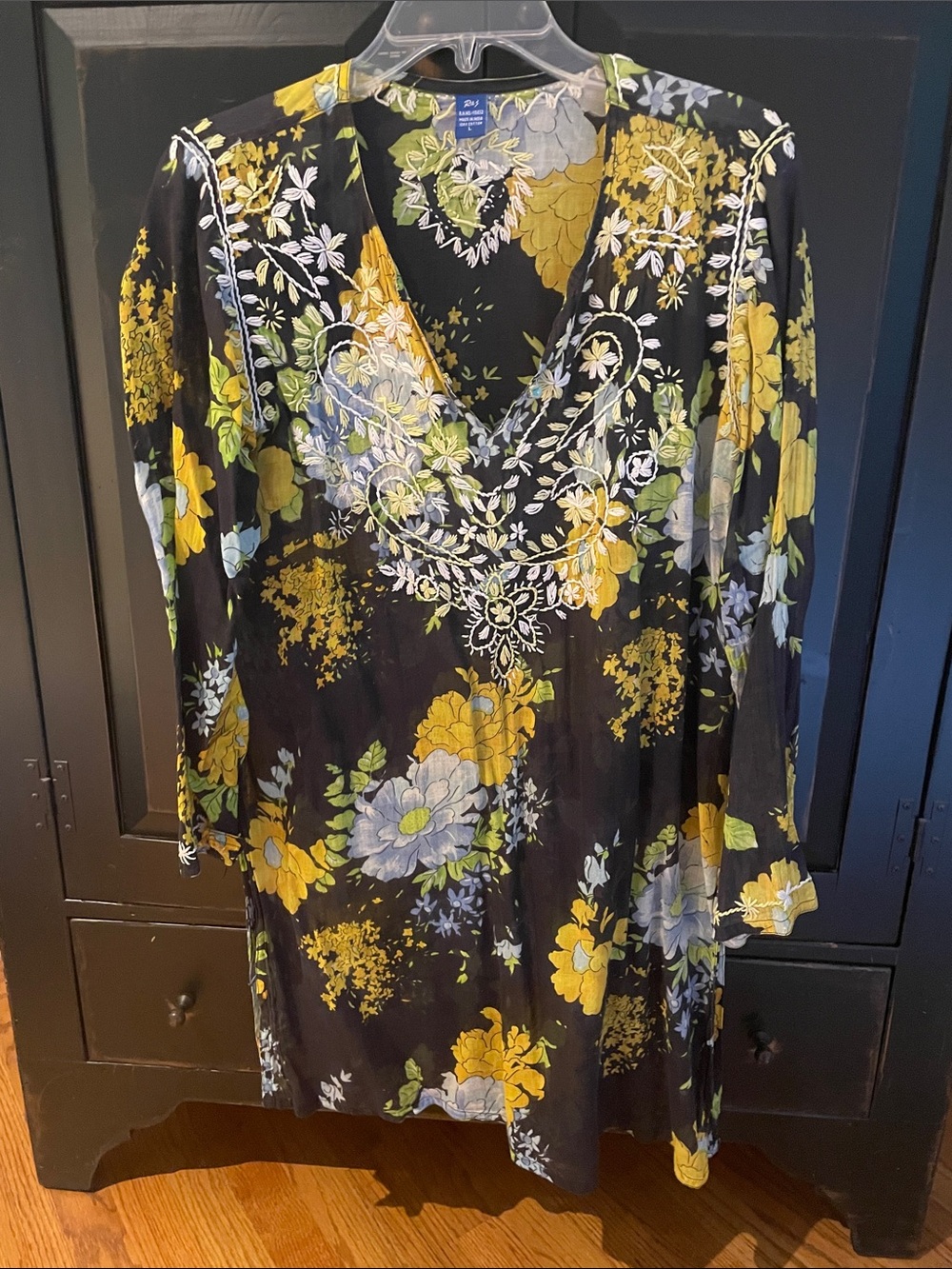 Batik inspired colorful tunic dress in light airy cotton